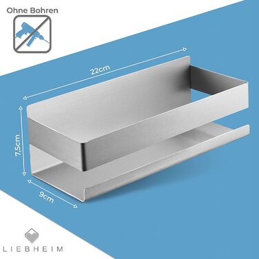 Полиця для душу  Liebheim 9х22х7,5 см матова сталь