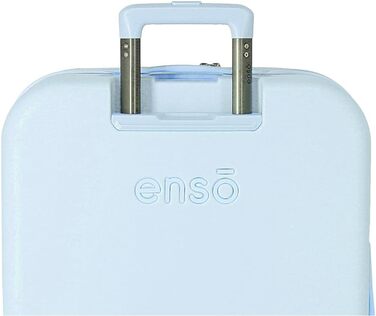 Жорсткий чемодан Enso Annie Green 55x40x20 см, 37 л, TSA-замок, 4 подвійні колеса, синій, ручна поклажа, ABS-пластик