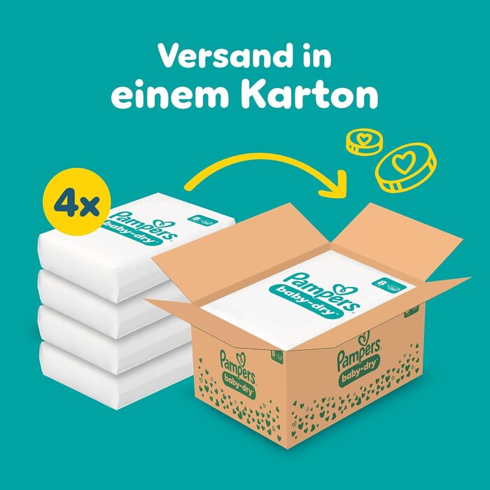 Підгузки Pampers Baby-Dry на застібках, розмір 8 (17 кг+), 120 шт, велика упаковка