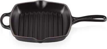 LE CREUSET Сковорода-гриль з чавуну, квадратна, 26 см, для всіх типів плит (включно з індукційними), 2,86 кг, чорна матова, 20183260000422 Meringue