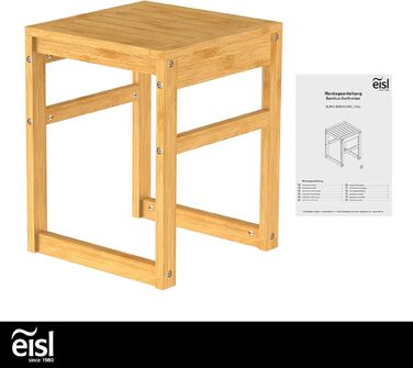 Дерев'яний табурет для ванної кімнати EISL BMBA02-BH2 з бамбука, 35 x 45 x 35 см