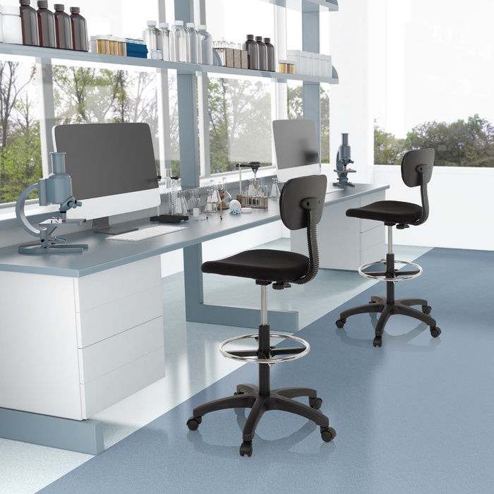 Робоче крісло / робочий табурет TOP WORK 05 тканина чорний hjh OFFICE