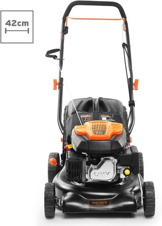 Бензинова газонокосилка FUXTEC FX-RM4646ECO 3в1 • 3,5PS, 2,6kW, 46см ширина зрізу, 50л травосбірник, мульчування, викид ззаду