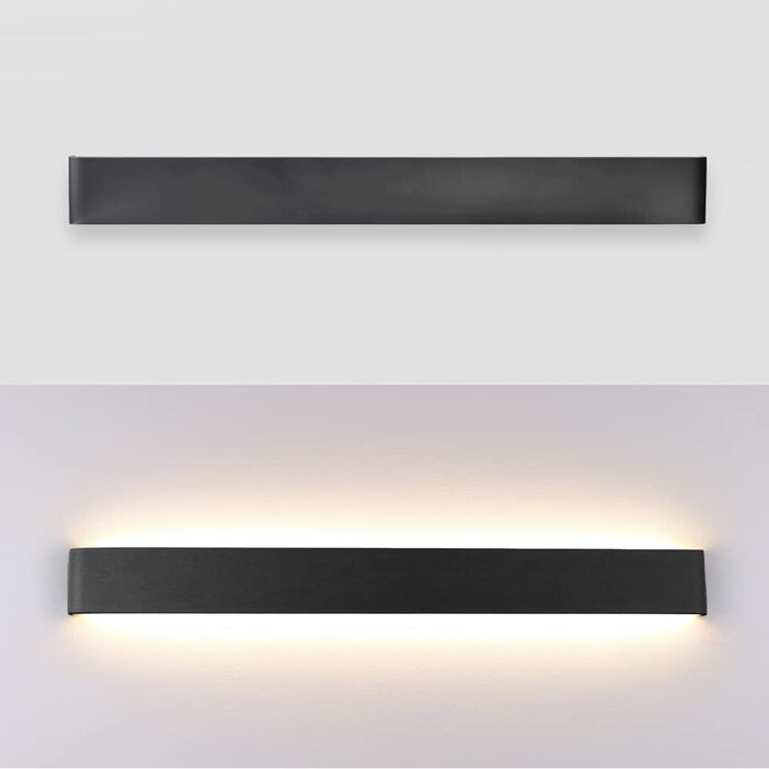 Світлодіодний настінний світильник Klighten 30W, 91 см, 3000 Лм, сучасна двостороння LED бра для спальні, вітальні, коридору, тепле біле світло 3000K, чорний