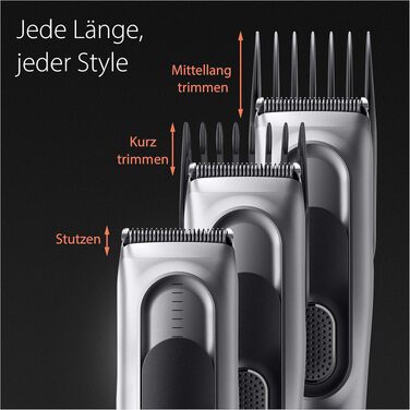 Машинка для стрижки Braun Series 7 HC7590: професійна, акумуляторна, 17 насадок, миється, сіра