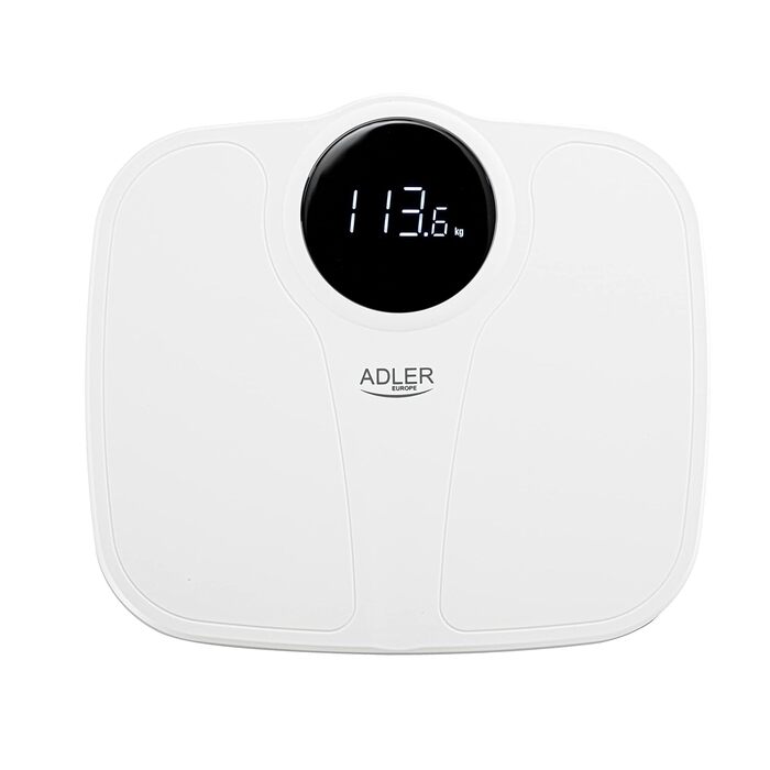 Електронна вага для ванної Adler AD 8172w, до 180 кг, LED-дисплей, біла