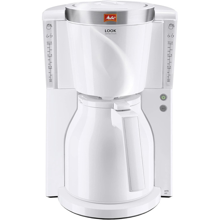 Кавоварка Melitta Look Therm Selection з термочашею, 8 чашок, біла, фільтраційна, захист від крапель