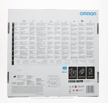 OMRON VIVA – розумні ваги-аналізатор складу тіла з Bluetooth, додатком, вимірюванням жиру, ваги, вісцерального жиру, м’язової маси, базального метаболізму та ІМТ; для 4 користувачів, тонометр з Bluetooth; рейтинг 'Добре' 10/24 від Stiftung Warentest