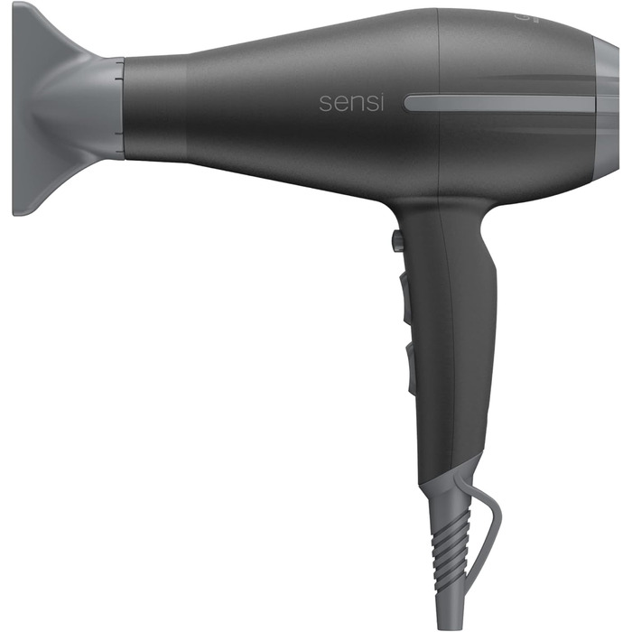 Фен професійний Gama Italy Tempo 5D Sensi - 2200 Вт - Іонізація, захист від озону, догляд за волоссям, 530 г, чорний