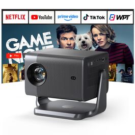 Смарт-проектор VISSPL 4K Full HD 1080P, 1000 ANSI люмен, WiFi 6, Bluetooth, автофокус та корекція трапецієподібних викривлень, для домашнього кінотеатру та використання на відкритому повітрі (Чорний)