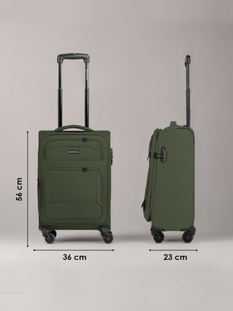 Набір валіз Smartbox 3-в-1 для жінок та чоловіків | Легкі та міцні валізи-ролики, якісний softcase, 4 колеса та кодовий замок | Розширювані | Колір: Slate-green (S 56 см)