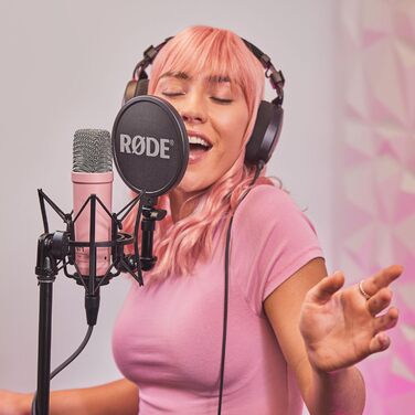 Студійний мікрофон Rode NT1 Signature Pink з мікрофонною стійкою keepdrum