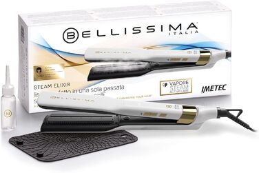 Випрямляч для волосся Bellissima Steam Elixir з парою, керамікою та аргановою олією, захист від пошкоджень, швидкий нагрів, 4 температури, термокилимок