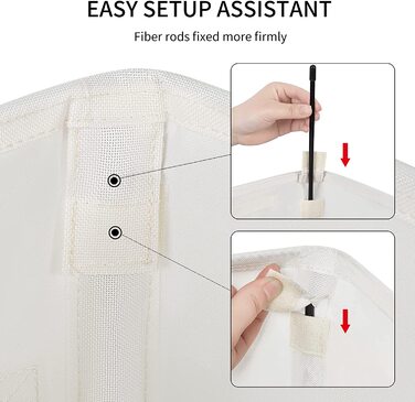 Вузький складний кошик для білизни Chrislley з кришкою, 60 л, дихаючий, бежевий, для прання та зберігання в спальню