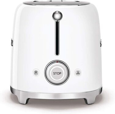 Тостер Smeg TSF01CREU Білий, 2 відділення, 6 рівнів підсмажування, функція розморожування та підігріву, 950 Вт