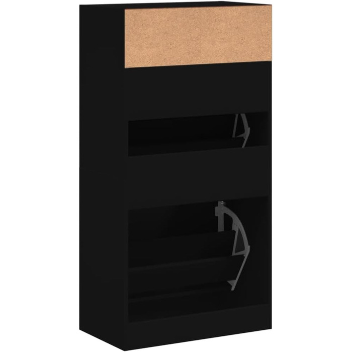 vidaXL Шафа для взуття чорна 60x34x116 см, ДСП