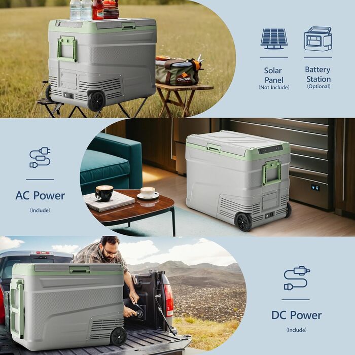 Автомобільний холодильник EUHOMY 40L компресорний (-20℃~20℃) з Wi-Fi, режимами ECO/MAX, захистом батареї та низьким рівнем шуму (до 45 дБ). 12/24V, 100-240V