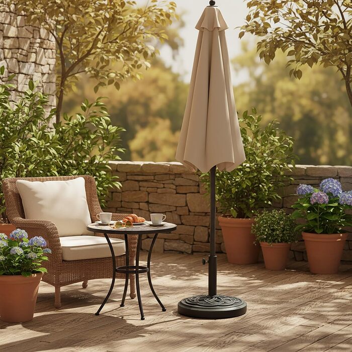 Підставка для парасольок Relaxdays Sonnenschirm, Ø 45 см, для стійки 34-48 мм, вінтажний стиль, чорно-зелена