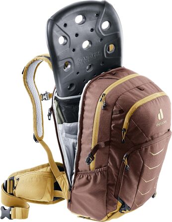 Жіночий велосипедний рюкзак Deuter Attack 18 SL з протектором, колір Raisin-almond, 18 л