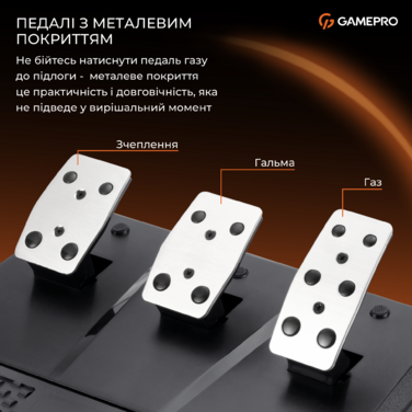 Ігрове кермо GamePro RW038PM з педалями та коробкою передач PC/XBOX360/XBOXONE/SWITCH/PS3/PS4