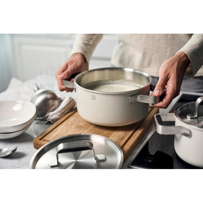 Набір каструль ZWILLING PURE, 5 предметів, з нержавіючої сталі 18/10, керамічне покриття, Stay-Cool ручки, придатний для миття в посудомийній машині, (слонова кістка)