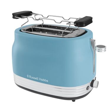 Тостер Russell Hobbs Hanley на 2 тости, блакитний (6 режимів, широкі слоти, розморожування, підігрів, підйом тостів)