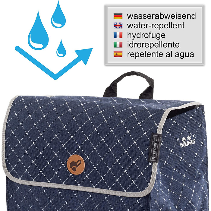 Візок для покупок ANDERSEN Alu Star Shopper Tamo, антрацит, 51 л, з рефлектором, термоізоляцією, алюмінієвий, регульована висота, знімні колеса