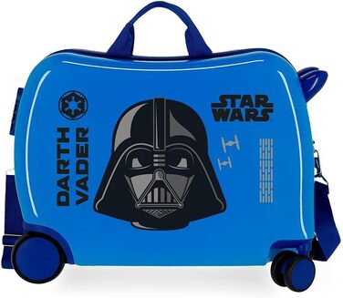 Дитяча валіза Star Wars Дарта Вейдера, синя, 50×38×20 см, ABS, кодовий замок, 34 л, 1,8 кг, 4 колеса, ручна поклажа