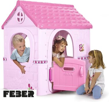 Дитячий будиночок FEBER Fantasy House FAMOSA (рожевий) для ігор вдома та на вулиці, з дверцятами, міцний, для дітей 2-6 років