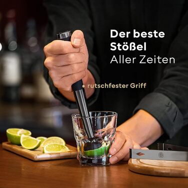 Набір бармена Boston Shaker Set BarDeluxe® 5 предметів: шейкер, аксесуари, рецепти, подарунковий набір (750 мл, нержавіюча сталь)