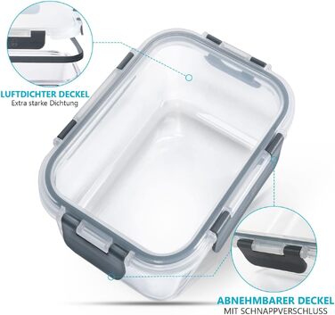 Набір скляних контейнерів для їжі Igluu Meal Prep (10 шт) — 370 мл та 1050 мл, герметичні ланч-бокси для зберігання продуктів