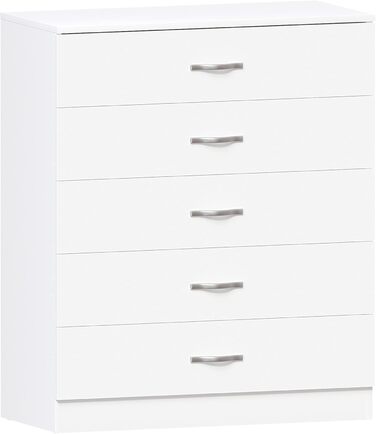 Комод Vida Designs, ДСП, білий, 90x36x75 см, 5 шухляд