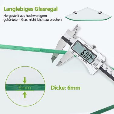 Кутова скляна полиця S'AFIELINA для душу, 23×23 см, 6 мм загартоване скло, настінна полиця для ванної кімнати