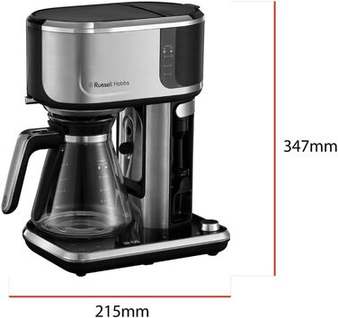 Електричний чайник Russell Hobbs Attentiv 26200-70 зі скляним корпусом, регулятором температури (40-100°C) та ситом для чаю, 1.7л, 2400Вт, нержавіюча сталь