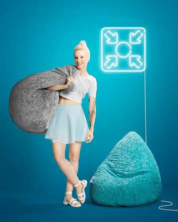 Крісло-мішок Fluffy XL, бірюзовий, 220 л, для дому