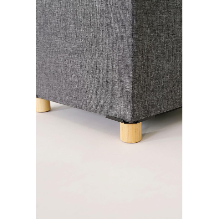 Складаний пуф Dibea 38x38x38 см, сіра оттоманка з місцем для зберігання