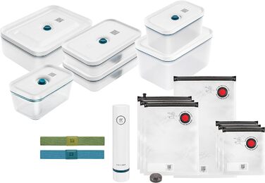 Вакуумний стартовий набір ZWILLING Fresh & Save, 16 предметів, пластик, з контейнером, помпою та пакетами, La Mer