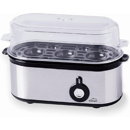 Електрична яйцеварка Lacor TRI OVUM з нержавіючої сталі 18/10, BPA-free, 3 режими приготування, автоматичне вимкнення, 3 яйця, сіра