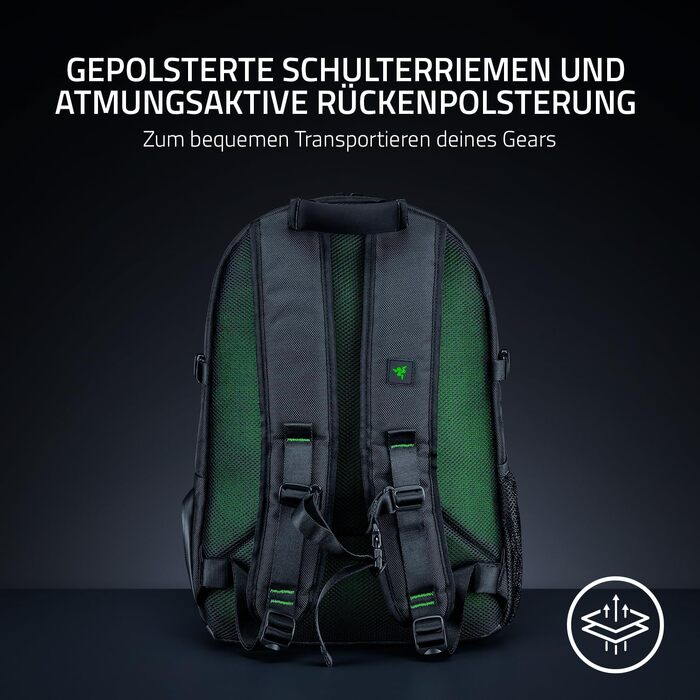 Ігровий рюкзак Razer Rogue V3 для ноутбука до 17.3 дюймів, зносостійкий поліестер, чорний