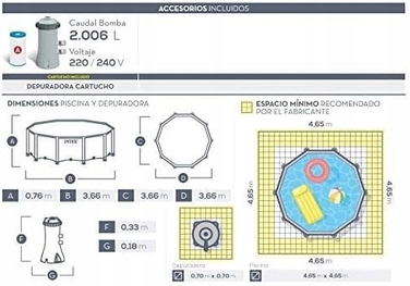 Каркасний басейн Intex Prism 26710, 366x76 см