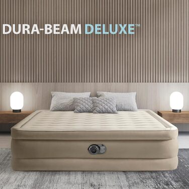 Надувний матрац Intex Queen Ultra Plush Fiber-Tech RP 152x203x46 см (64428ND) - двоспальний, флокований