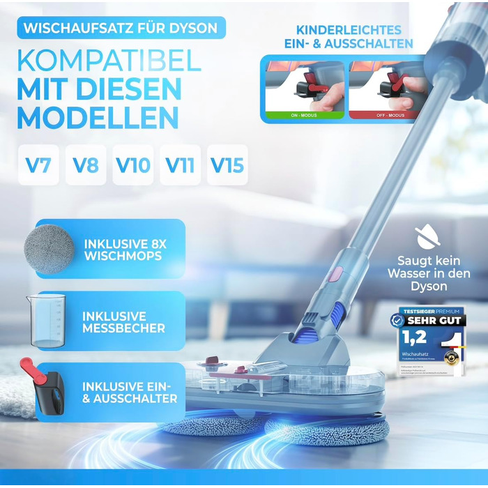 Оригінальний насадка для вологого прибирання Dyson V7/V8/V10/V11/V15/Gen5 - електричний пилосос, моп з резервуаром для води