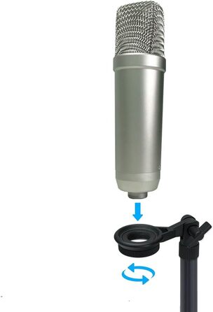 Студійний мікрофон Rode NT1 5th Gen XLR/USB сріблястий з тримачем keepdrum MSA033