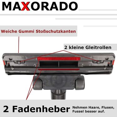 Насадка Maxorado для паркету і твердих підлог, сумісна з пилососами Dyson (моделі 914617-01, V7, V8, V10, V15, SV10, SV11, SV06, DC41, DC44, DC24, DC29), змінна щітка для підлоги