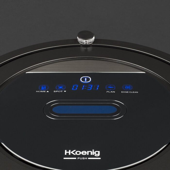 Робот-пилосос H.Koenig SWRC110 з Wi-Fi, функцією вологого прибирання, управлінням через додаток, віртуальною стіною, розпізнаванням кімнат, автономністю 100 хв, чорний