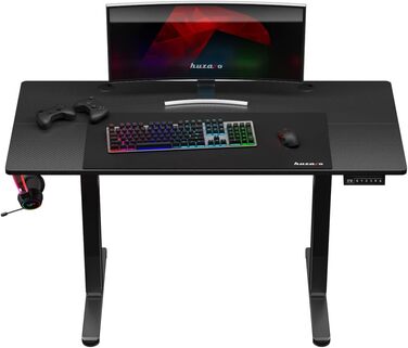 Електричний стіл для комп'ютера Huzaro Hero 8.2, офісний, регульований по висоті, 120x60 см, 3 пам'яті, металевий, чорний