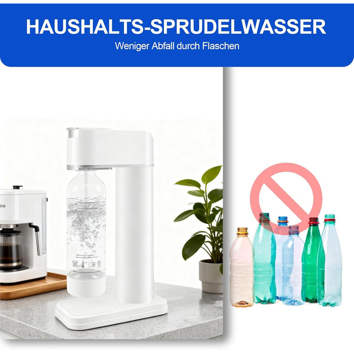 Сифон для газування води Sodastream (система Sodamaschine) з пляшкою 1 л, чорний, висота 40,5 см