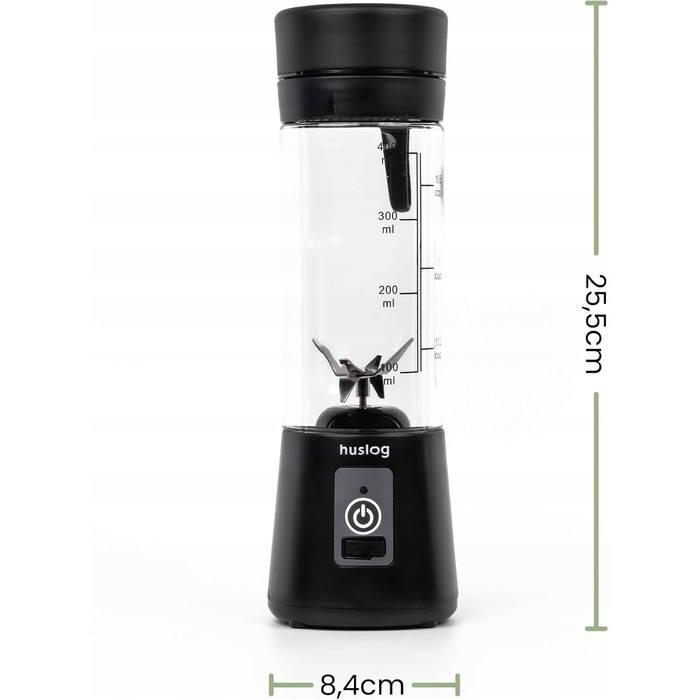Блендер для смузі Philips HUS1025 500W з пляшкою Blend & Go 600мл, 2 швидкості, чорний