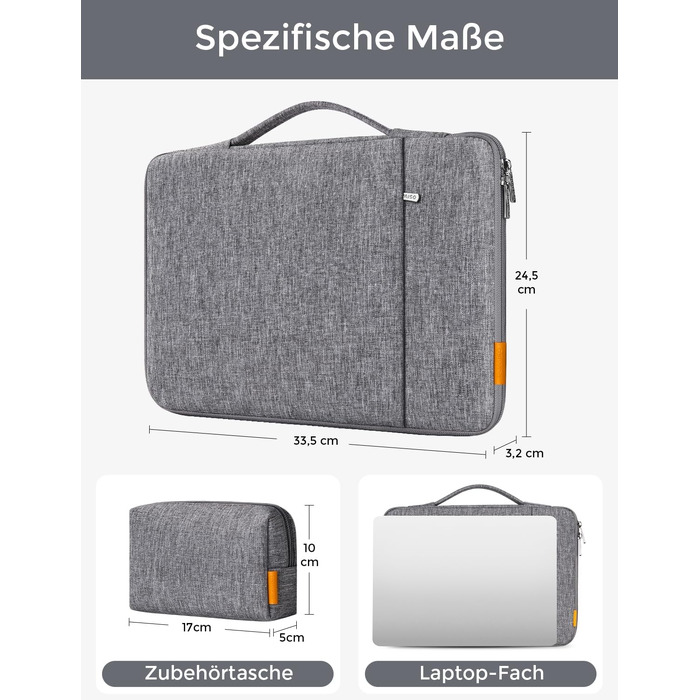 Чохол-сумка для ноутбука DOMISO для MacBook Pro 14 дюймів, захисний м'який кейс, середньо-сірий
