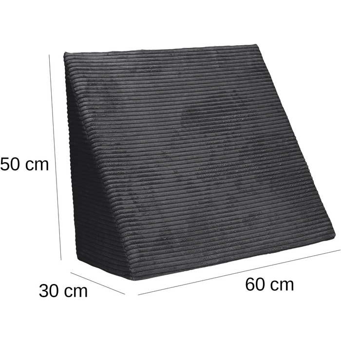 Подушка для читання Selfitex Breitcord 60x50x30 см, Німеччина - ергономічна подушка для спини та ніг з антрацитовим чохлом